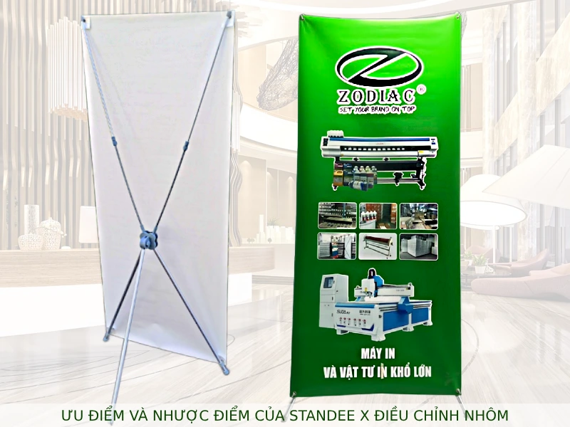 Ưu điểm và nhược điểm của standee x điều chỉnh nhôm