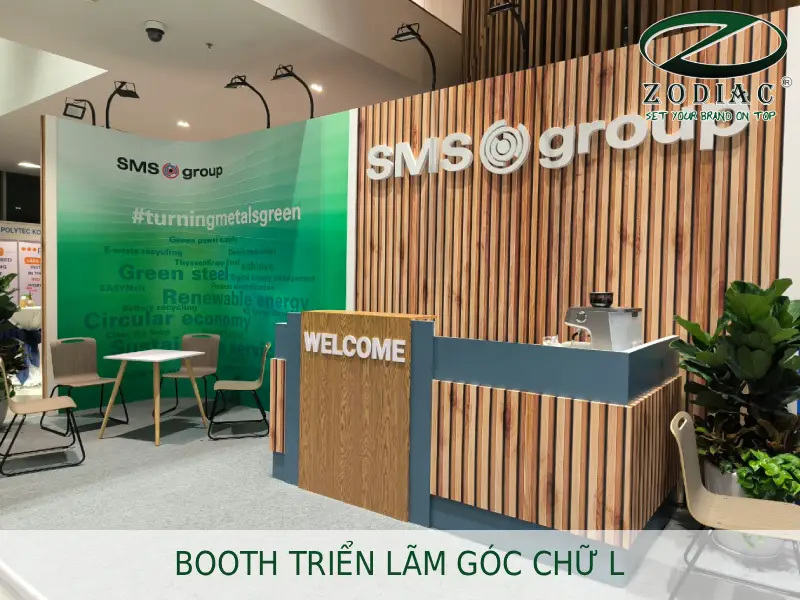 Booth triển lãm góc chữ L tại ZODIAC