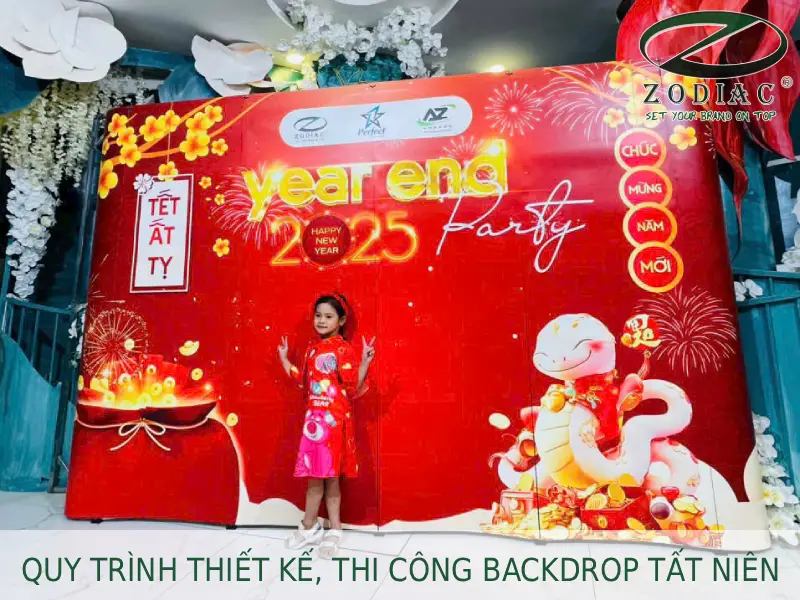 Quy trình thiết kế, thi công backdrop tất niên