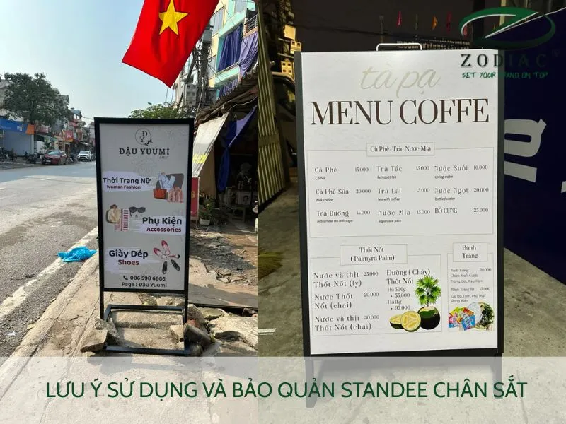 Lưu ý sử dụng và bảo quản standee chân sắt