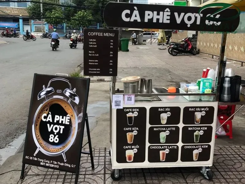 standee chân sắt menu