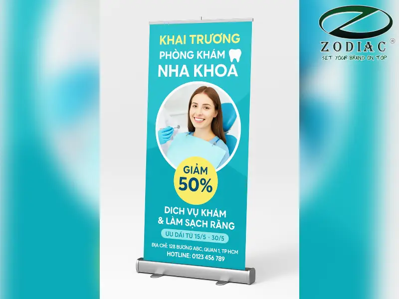 Standee quảng cáo nha khoa tại ZODIAC