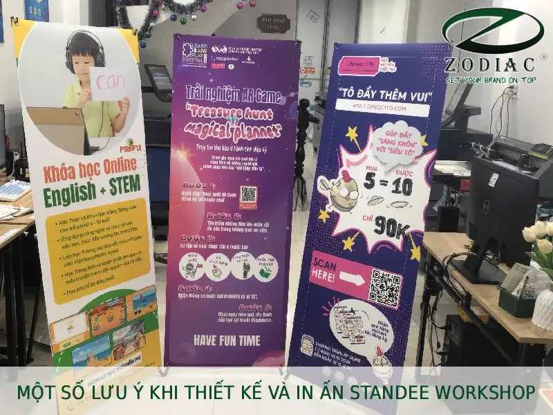 Một số lưu ý khi thiết kế và in ấn standee workshop tại ZODIAC