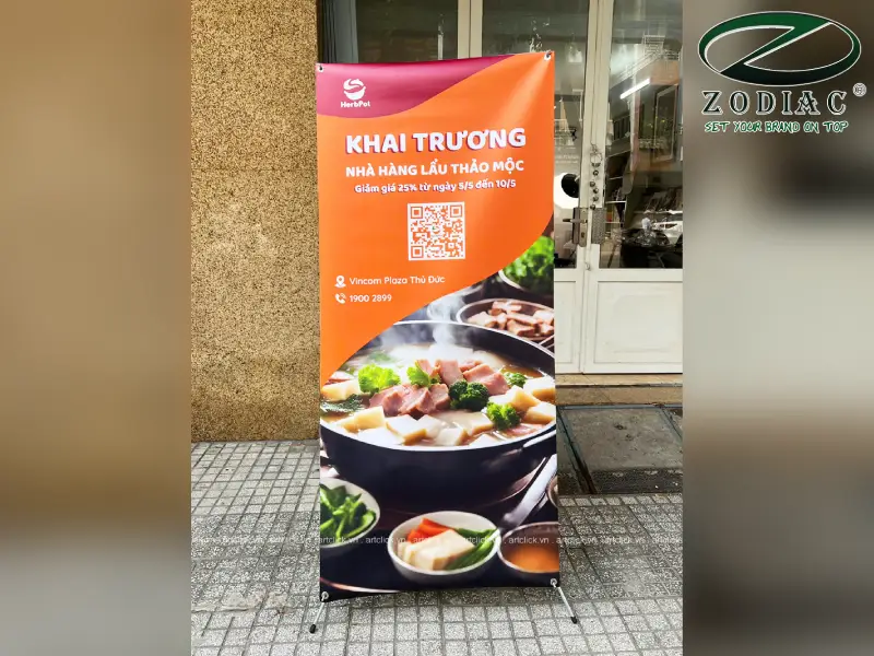 Standee menu nhà hàng tại ZODIAC