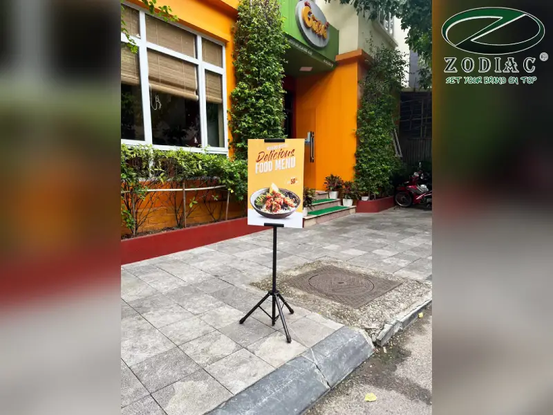 Standee nhà hàng cố định tại ZODIAC