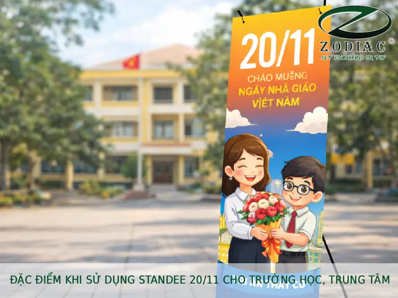 Đặc điểm khi sử dụng standee 20_11 cho trường học, trung tâm tại ZODIAC