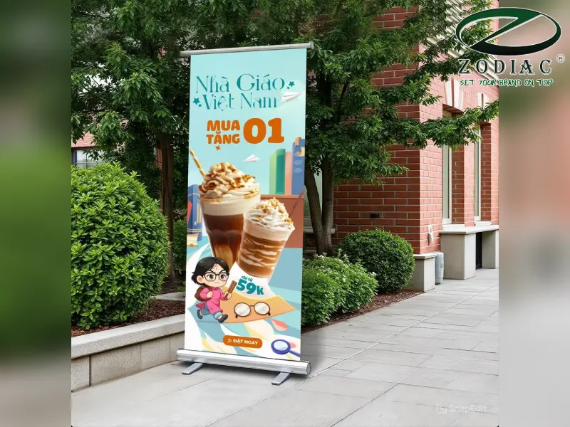 Standee 20_11 cuốn nhôm tại ZODIAC