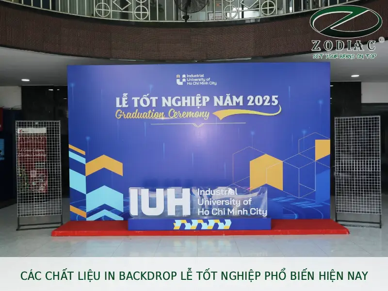 Các chất liệu in backdrop lễ tốt nghiệp phổ biến hiện nay tại ZODIAC