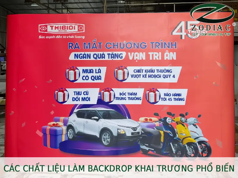 Các chất liệu làm backdrop khai trương phổ biến tại ZODIAC