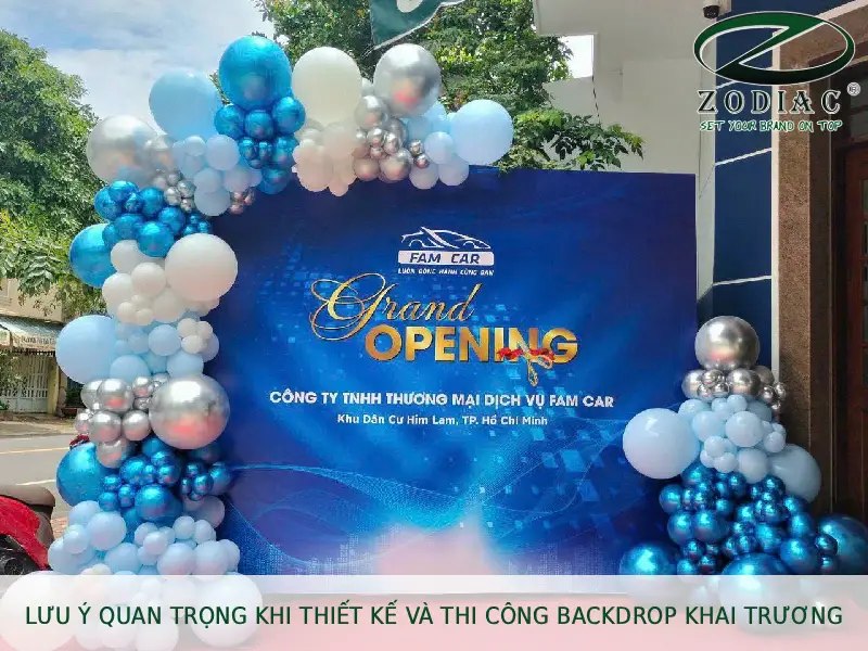 Lưu ý quan trọng khi thiết kế và thi công backdrop khai trương tại ZODIAC