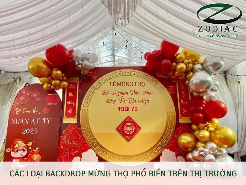 Các loại backdrop mừng thọ phổ biến trên thị trường tại ZODIAC