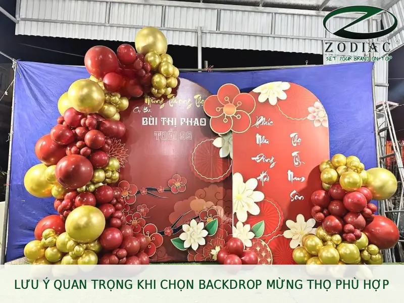 Lưu ý quan trọng khi chọn backdrop mừng thọ phù hợp tại ZODIAC