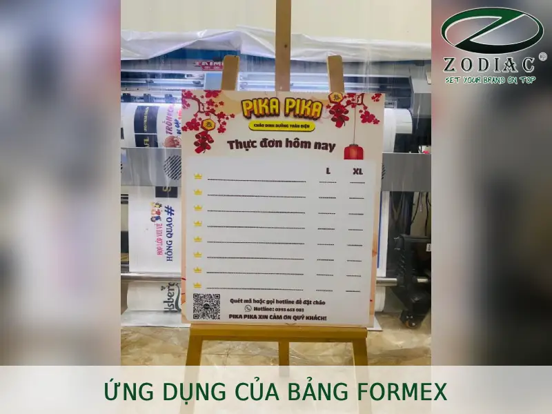 Ứng dụng của bảng formex tại ZODIAC