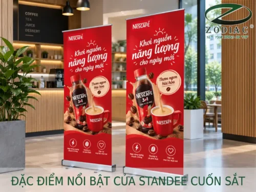 Đặc điểm nổi bật của standee cuốn sắt
