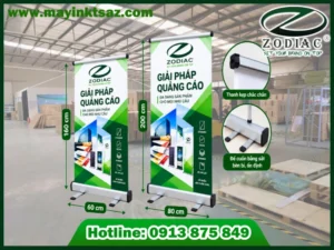 Standee cuốn sắt 60x160, 80x200 giá sỉ số lượng tại ZODIAC